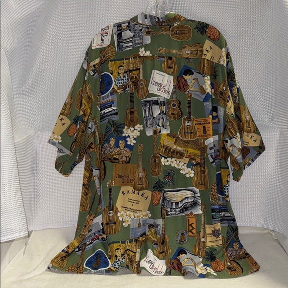 Rare Collectible Reyn Spooner Aloha Shirt KAMAKA Ukelele Rayon Pocket Size XL - Picture 8 of 11